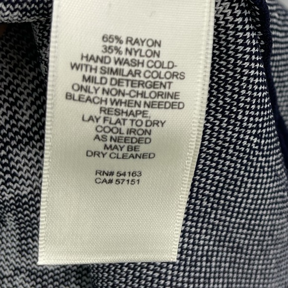 NWT Eliza J Knit Dress Fit & Flare Sleeveless Dress Size XL Navy & White - Picture 5 of 7